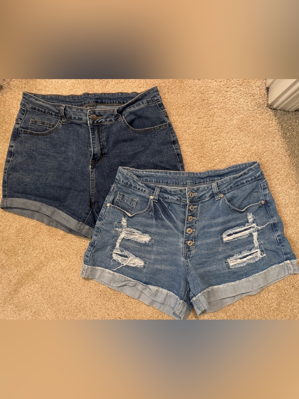 2 pairs Blue Denim Shorts